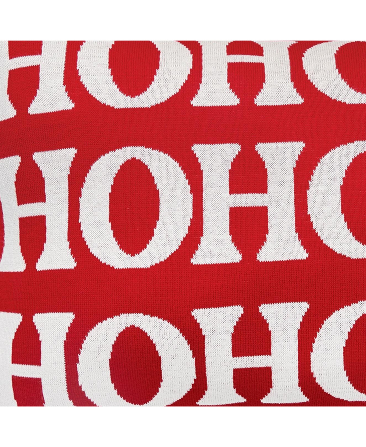 14" x 22" Ho Ho Ho Reversible Knitted Christmas Throw Pillow