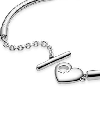 Moments Heart T-Bar Snake Chain Bracelet