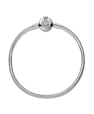 Moments Cubic Zirconia Sparkling Crown O Snake Chain Bracelet