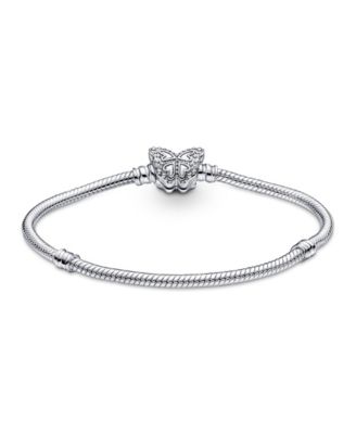 Moments Cubic Zirconia Butterfly Clasp Snake Chain Bracelet