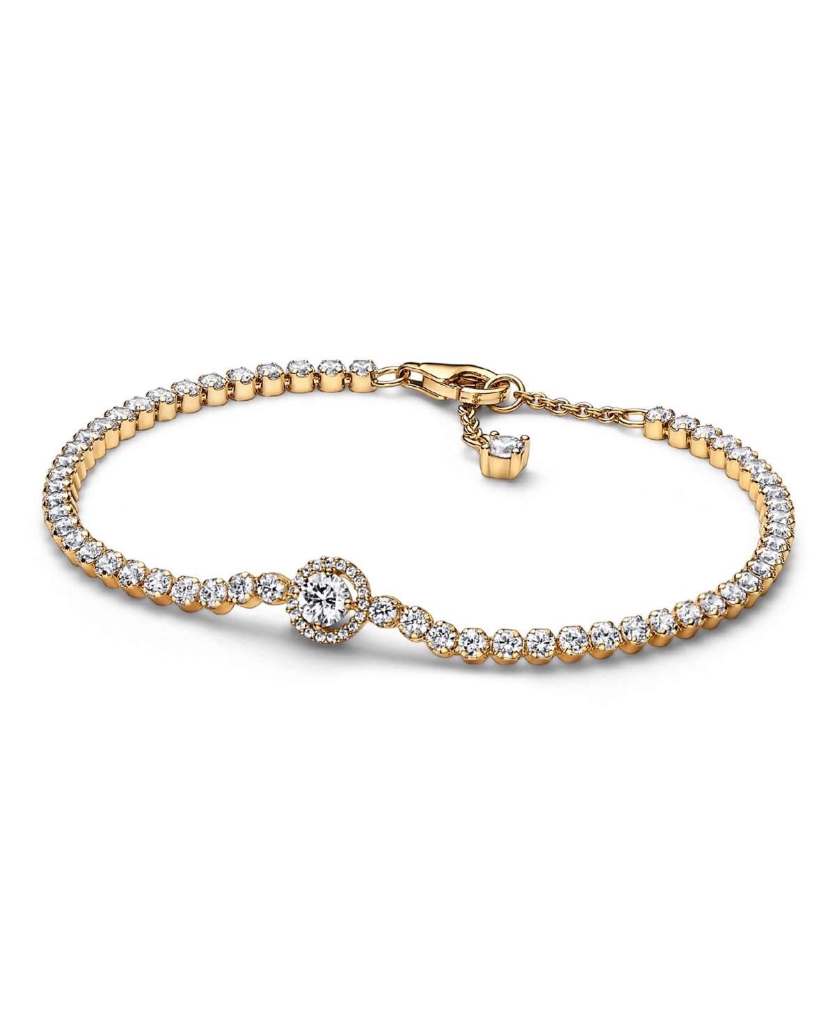 PANDORA CUBIC ZIRCONIA SPARKLING HALO TENNIS BRACELET 