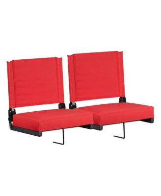 EMMA + OLIVER Set of 2 Aluminium   500 lb. Capacity, Ultra-Padded Seat, Lightweight Stadium Chair
