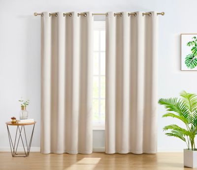 Oxford Blackout Curtains For Bedroom Noise Reduction Thermal Insulated Window Curtain Grommet Panels Set Of 2