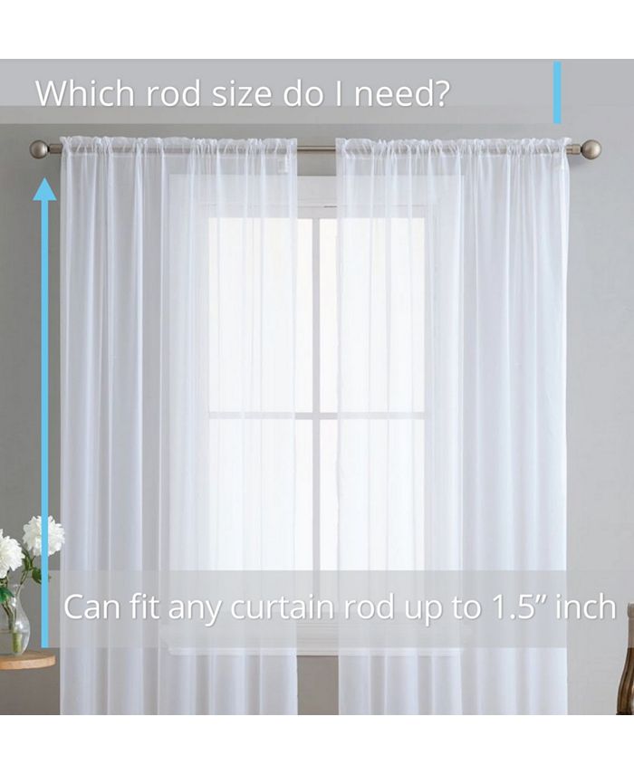 HLC.me 2 Pack Sheer Voile Window Curtain Sheer Panels - Macy's
