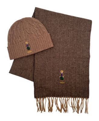 Polo Ralph Lauren Men s Gents Bear Boxed Hat and Scarf Gift Set 2 Piece Macy s