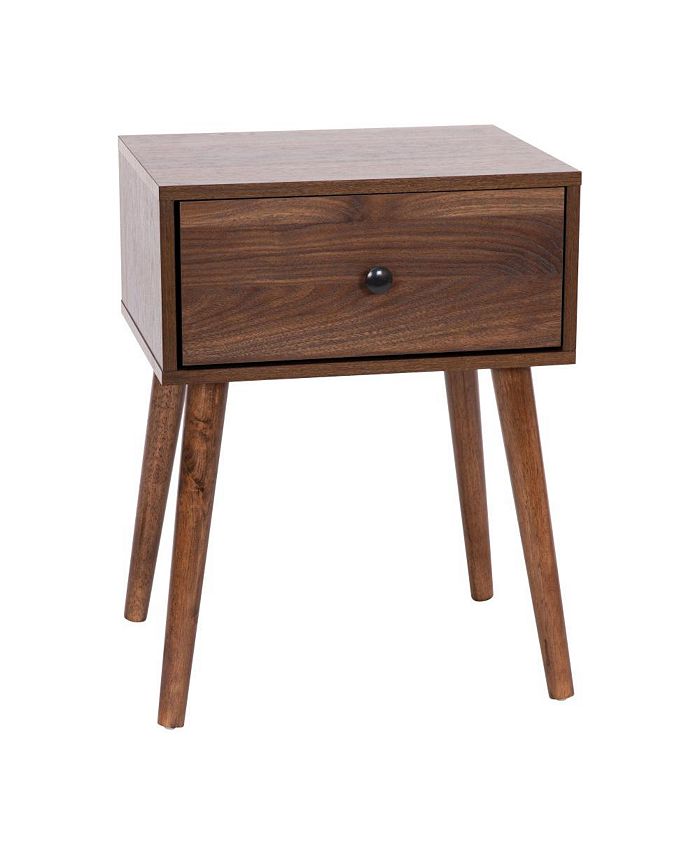 EMMA+OLIVER Beverly MidCentury Modern Wooden Night Stand With Soft