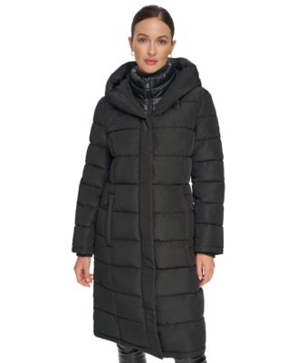 DKNY Women s Bibbed Hooded Puffer Coat Macy s