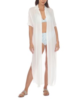 Women's Button-Down Maxi Dress Cover-Up 