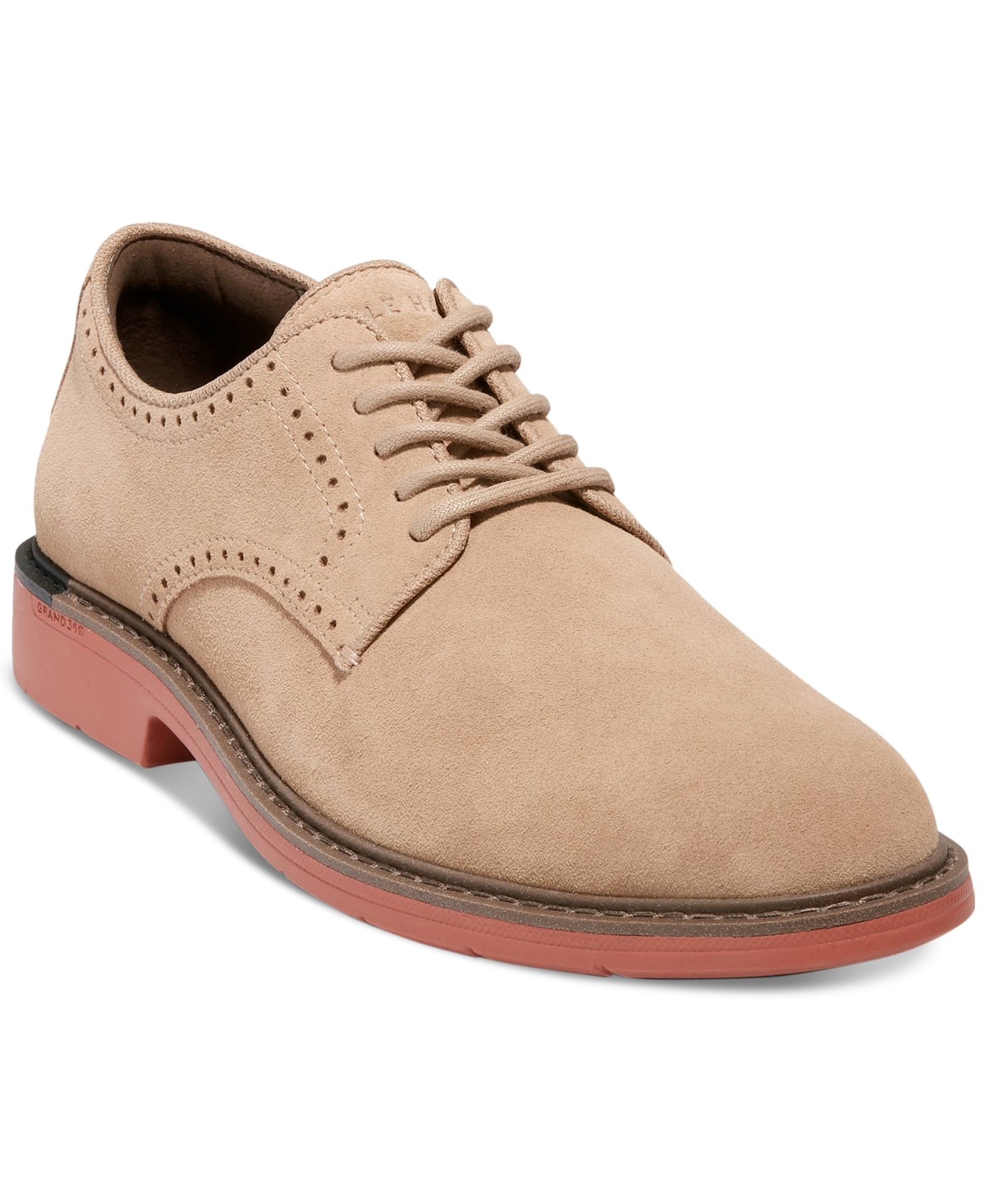 Men's The Go-To Plain-Toe Oxford Dress Shoe - Dark Latte Suede/Redwood