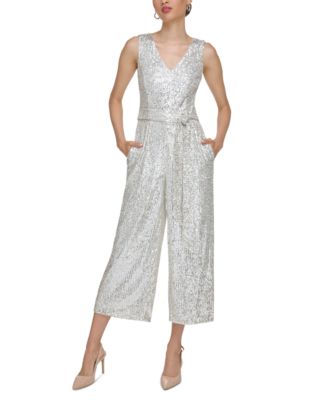 Calvin Klein Women s Sleeveless Sequin Jumpsuit Macy s