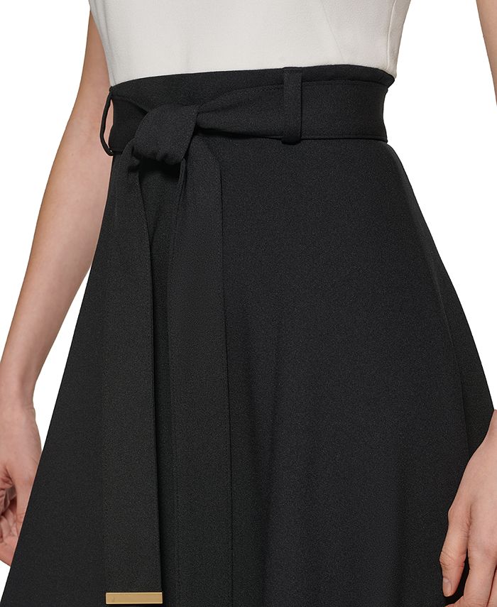 Calvin Klein Women's Sleeveless Color-Blocked Midi Dress - Macy's