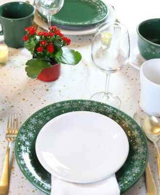 Jade Snowflake Luncheon Plate