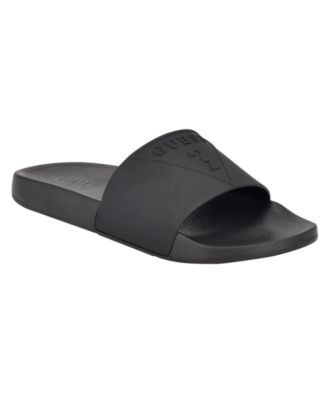 GUESS Men's Estol Triangle Logo Branded Pool Slides - Macy's