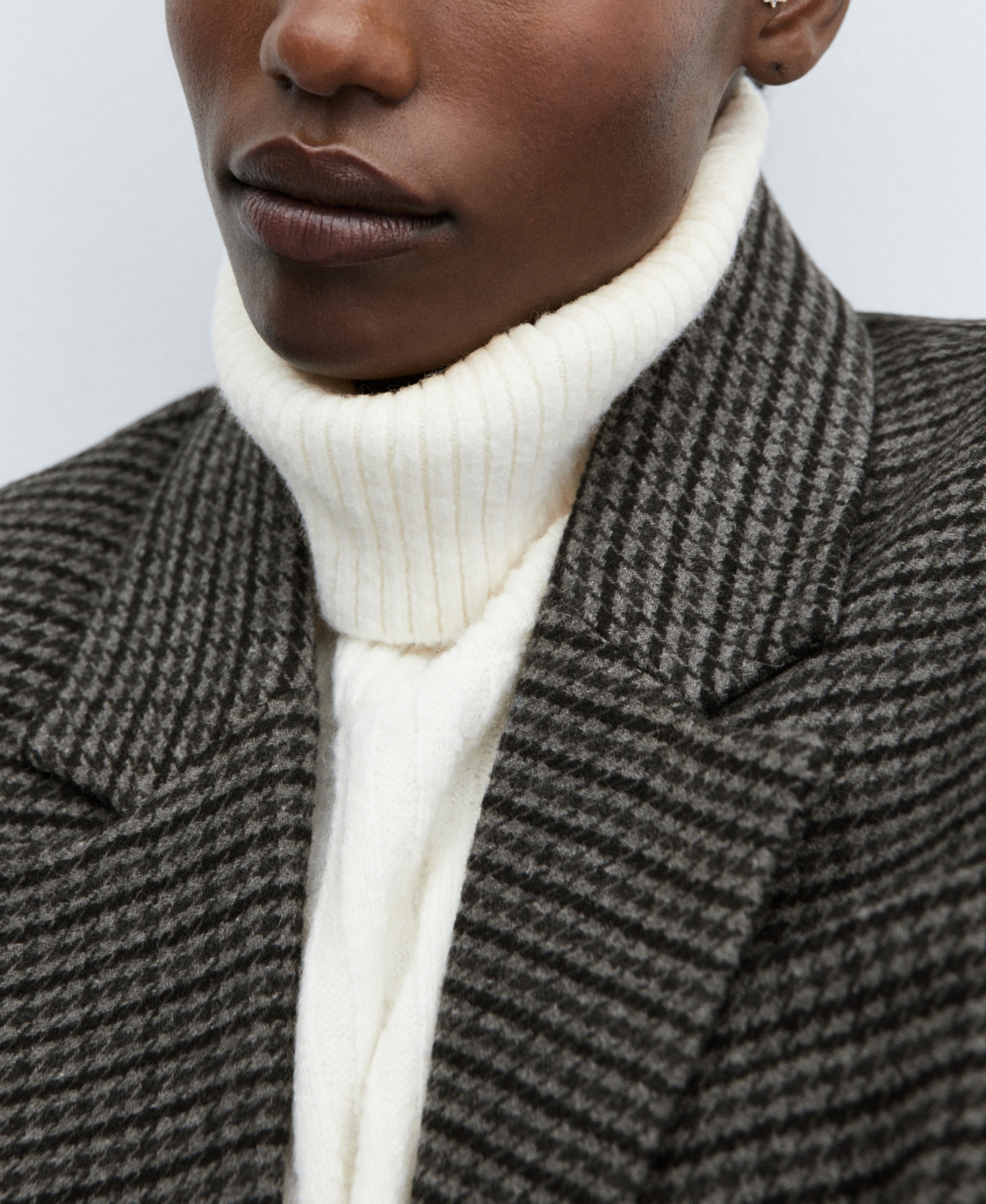 Shop Mango Women's Houndstooth Structured Blazer In Gray