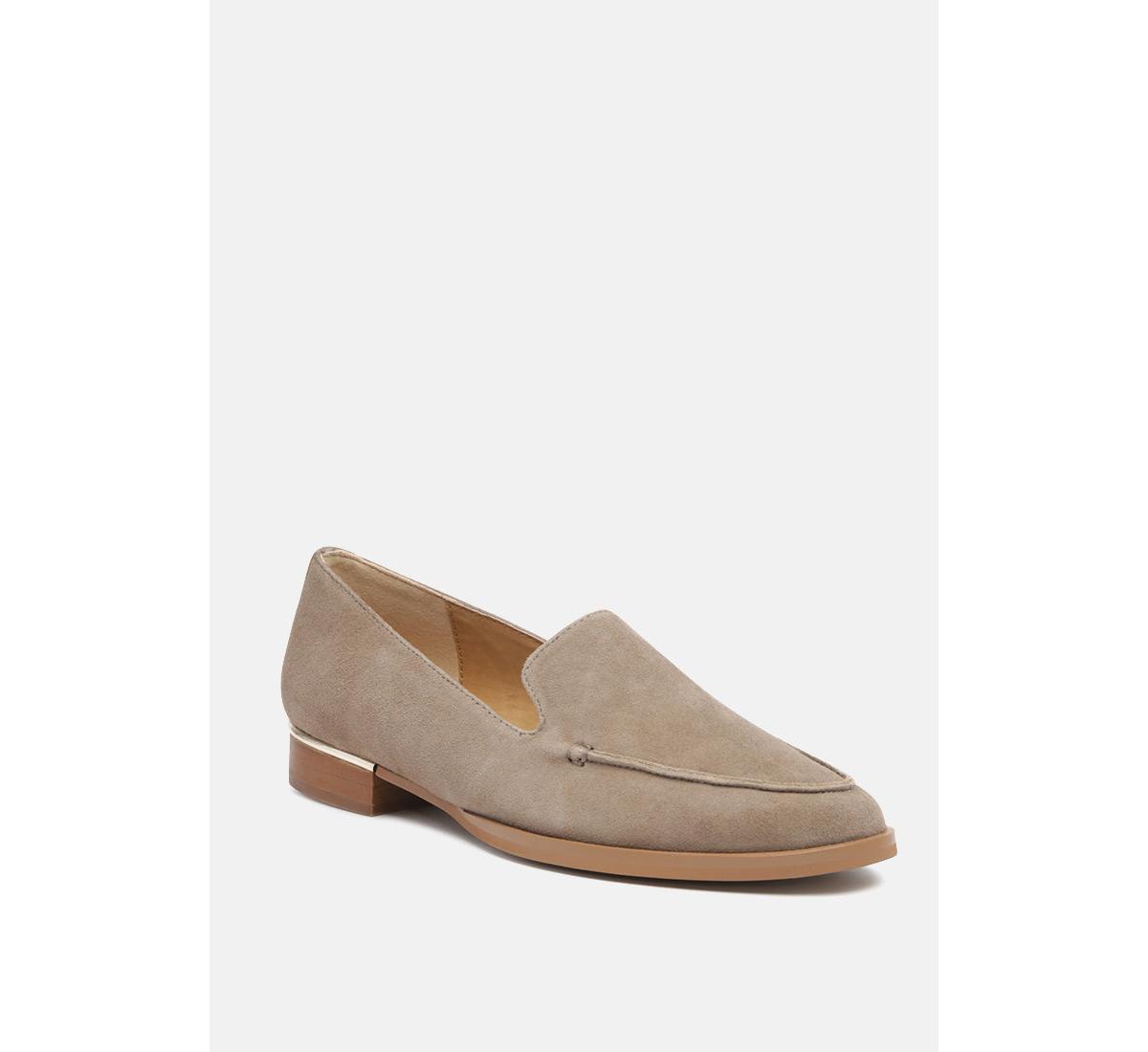 Rag & Co AnnaSuede Leather Loafers - Taupe
