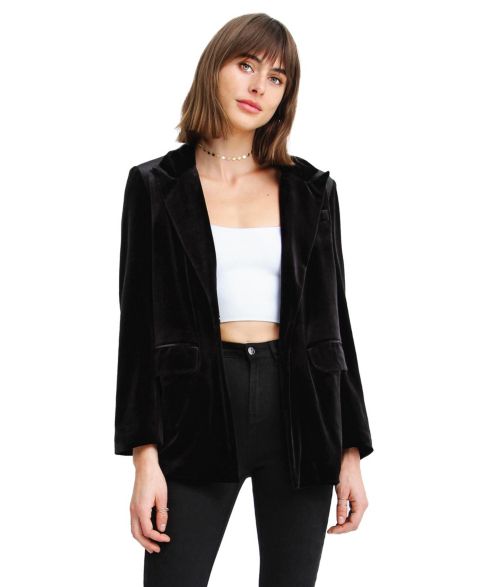 Женский пиджак Belle & Bloom Eternity Velvet Blazer, цвет: Чёрный