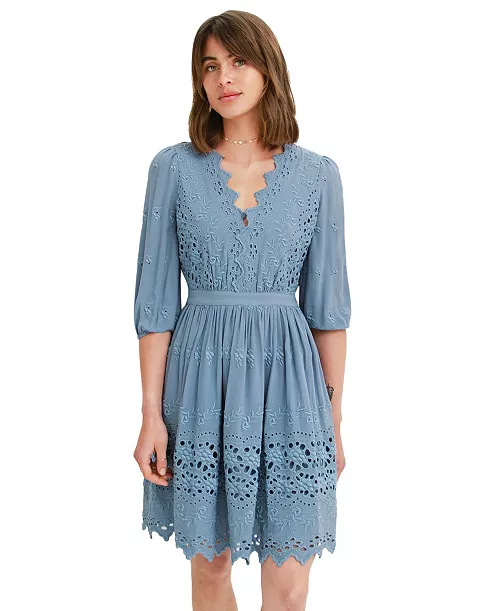 women's sweet talk eyelet mini dress