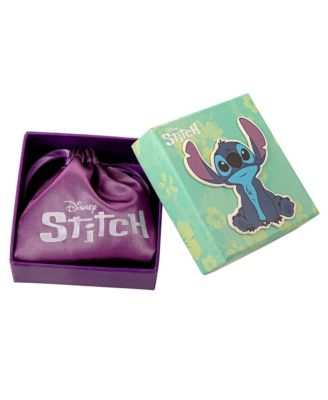 Lilo and Stitch Yellow Gold Plated Stitch and Angel Enamel Heart Necklace - 18'' Chain, Officially Licensed