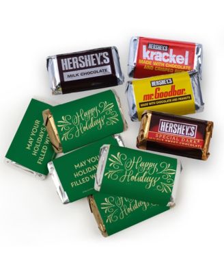 Christmas Candy Chocolate Party Favors Hershey's Miniatures & Red, Green & Silver Kisses, 128 Pieces