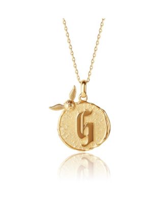 Harry Potter Wizarding World Golden Snitch Initial Gold Plated Pendant Necklace 18 - Gold g 51$