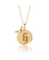 Harry Potter Wizarding World Golden Snitch Initial Gold Plated Pendant Necklace, 18