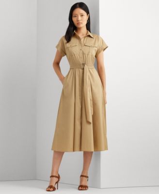 Cotton-blend shirt dress