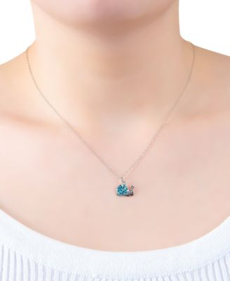 Crystal Pav&eacute; Snail Pendant Necklace in Sterling Silver, 16" + 2" extender, Exclusively at Macy's