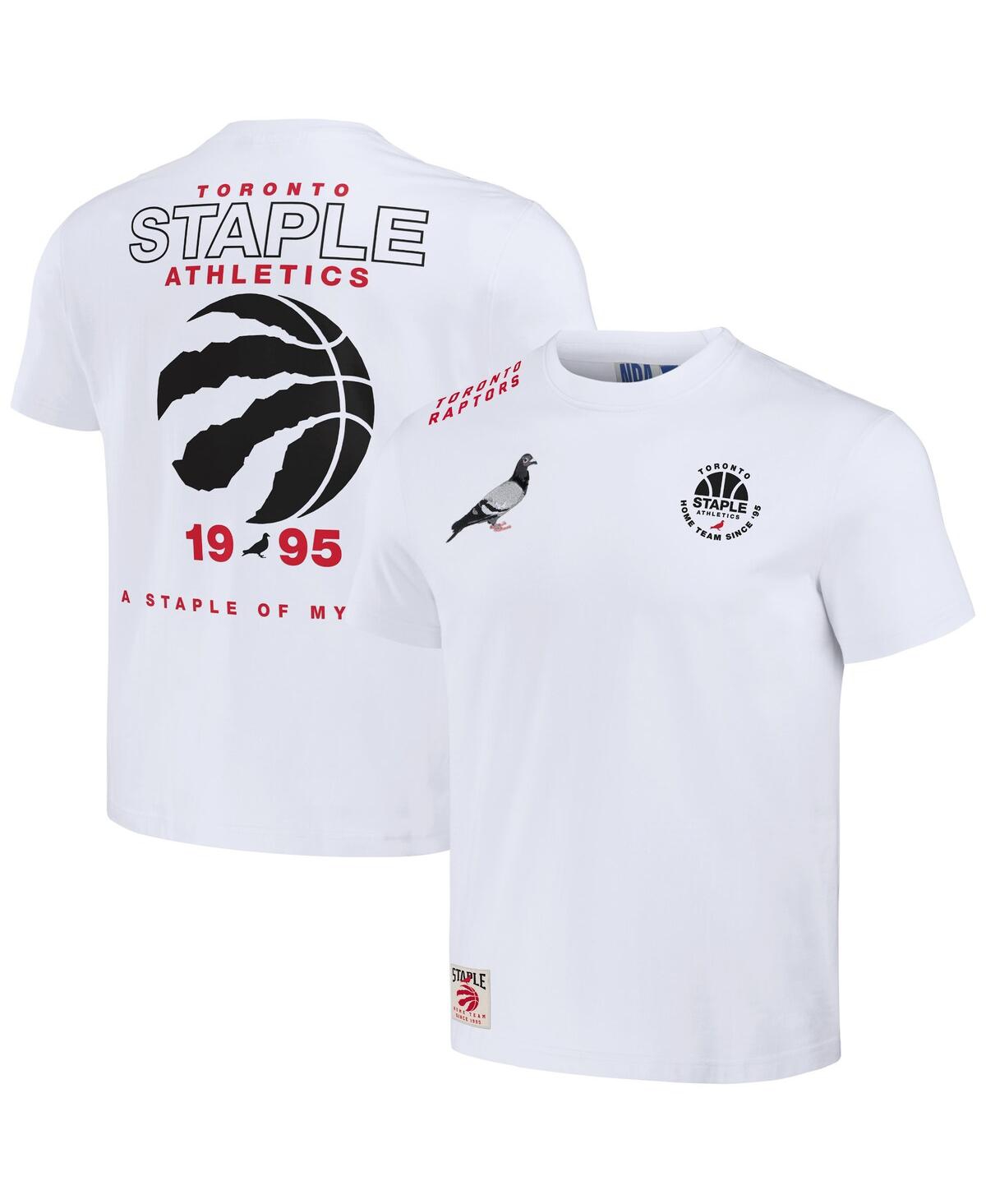 Shop Staple Men's Nba X  White Distressed Toronto Raptors Home Team T-shirt