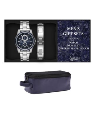 Men's Quartz Silver-Tone Alloy Watch 43mm Gift Set