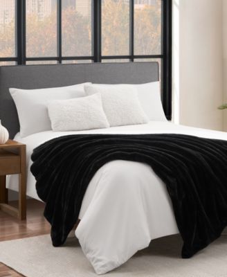 Solid Mink Faux Fur Throw, 50" x 70"