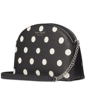 Morgan Sunshine Dot Printed PVC Double Zip Dome Mini Crossbody