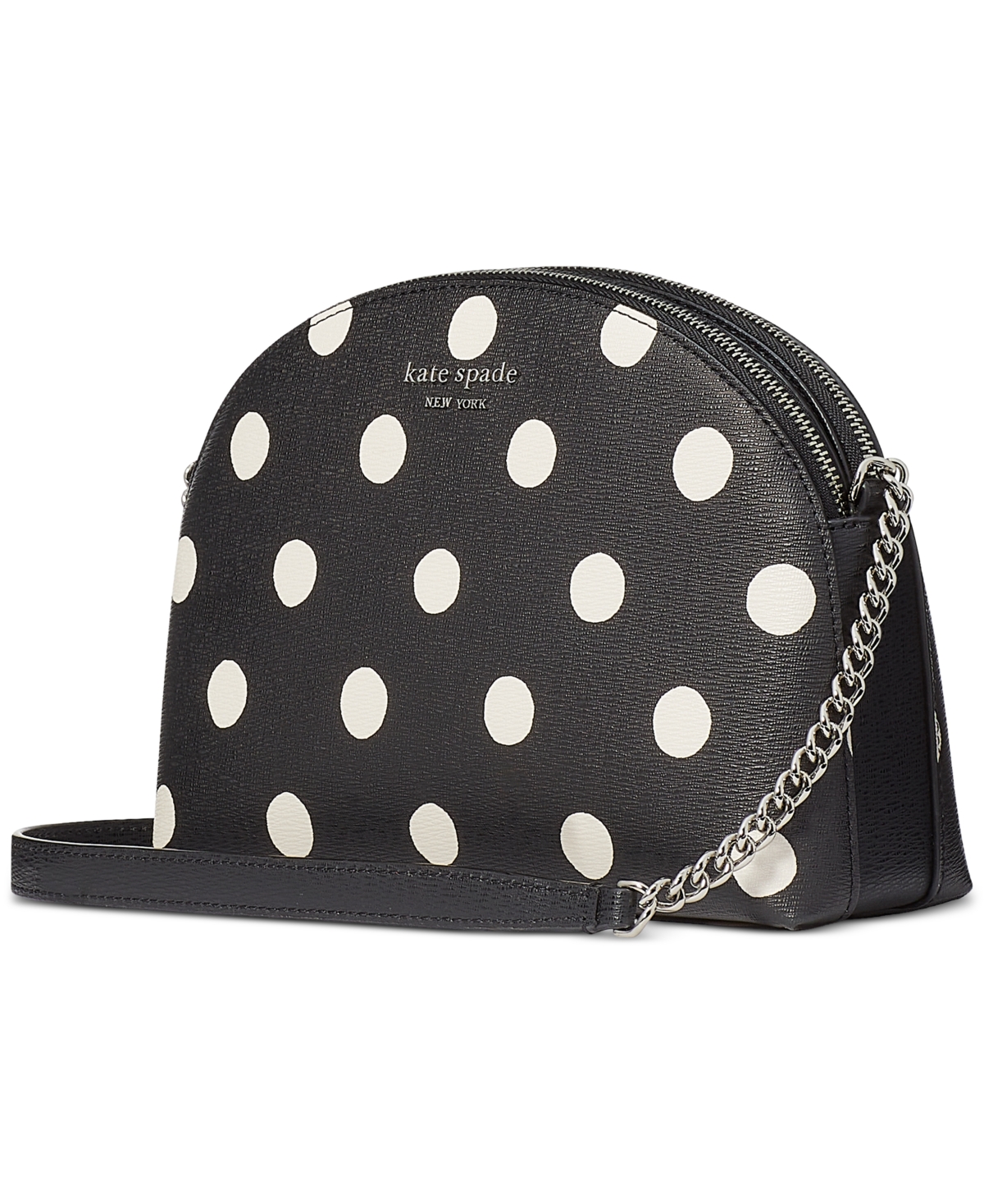 kate spade new york Morgan Sunshine Dot Printed Pvc Double Zip Dome Mini Crossbody