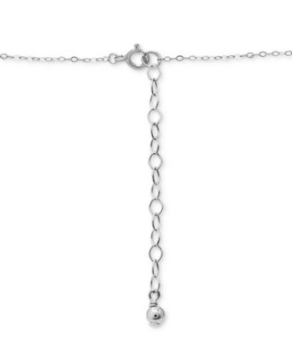 Cubic Zirconia Heart Halo Pendant Necklace in Sterling Silver, 16" + 2" extender, Created for Macy's