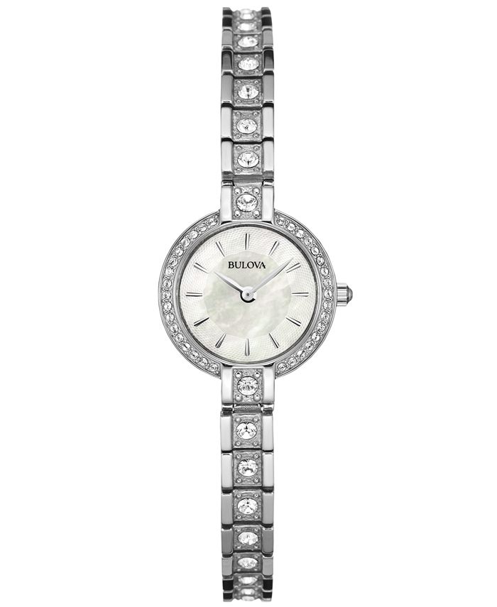 Bulova Women's Crystal Accent Stainless Steel Bracelet Watch 21mm ...
