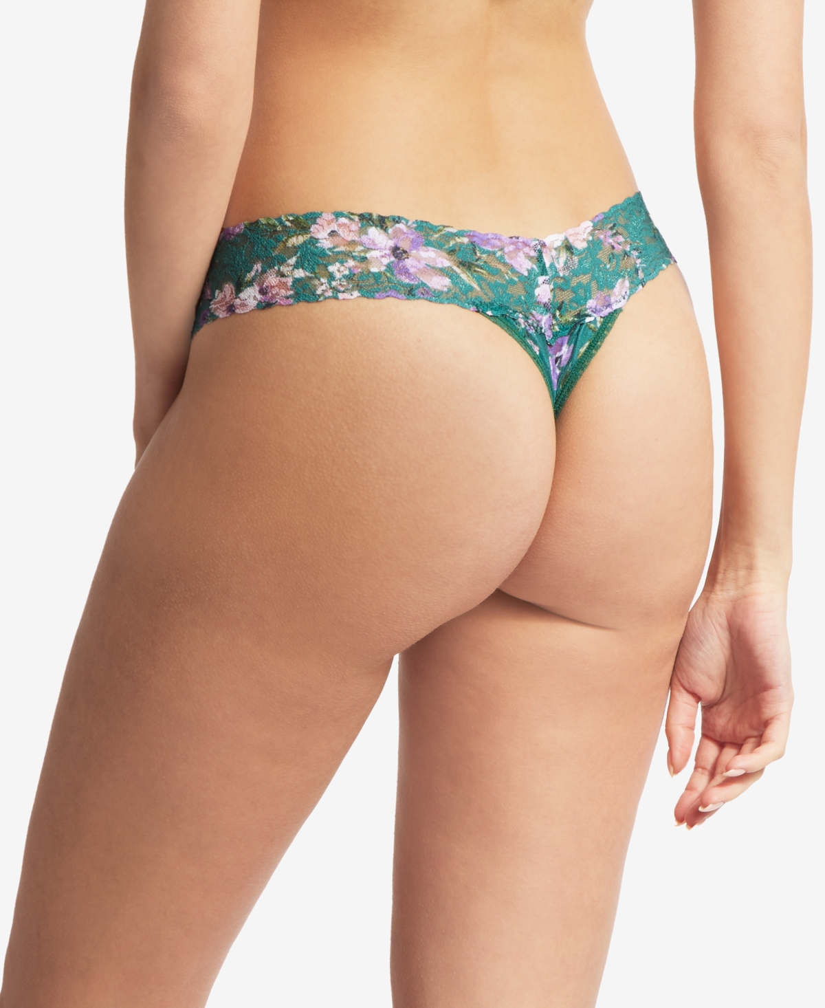 Shop Hanky Panky Low-rise Printed Lace Thong Pr4911 In Bring Me Flowers