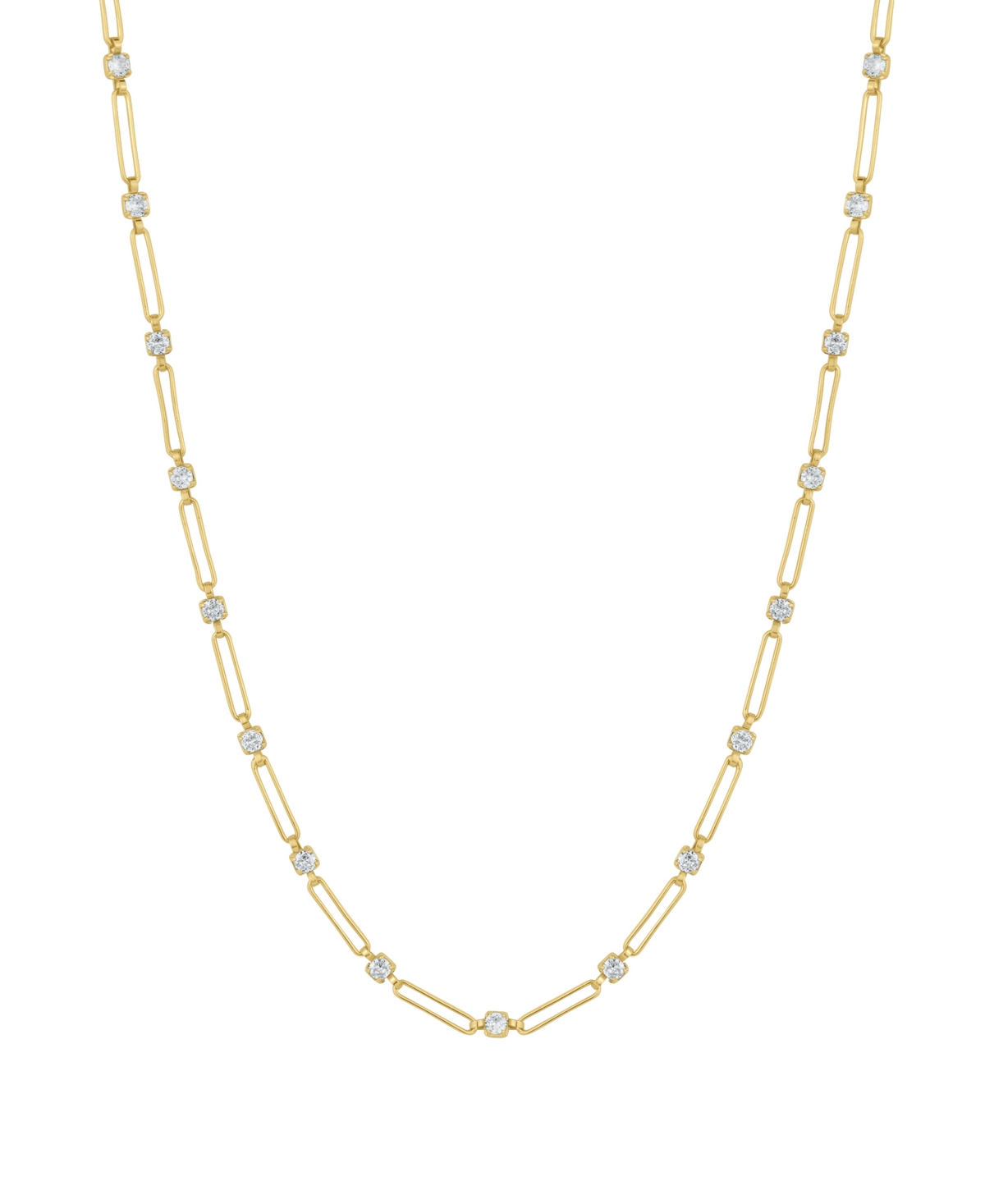 Cubic Zirconia Station Necklace - Gold