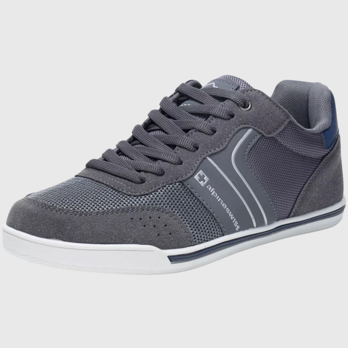 Alpine Swiss Men's Liam Fashion Sneakers Suede Trim Low Top Lace Up Tennis Shoes