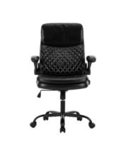 Costway Mesh Office Chair Adjustable Height&Lumbar Support Flip Up - Black