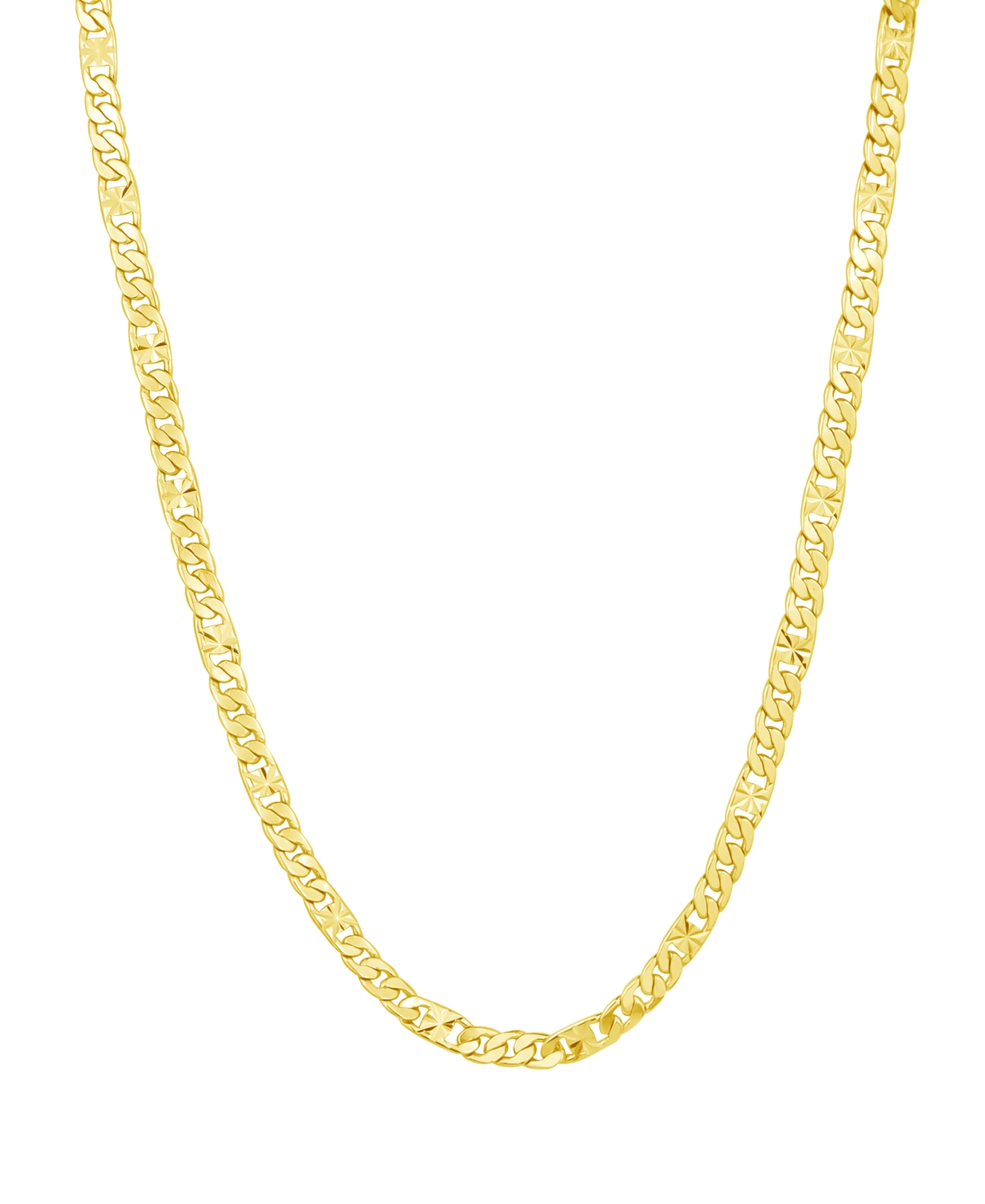 Diamond Cut Silver-Plated or 18K Gold-Plated Cuban Chain Necklace - Gold