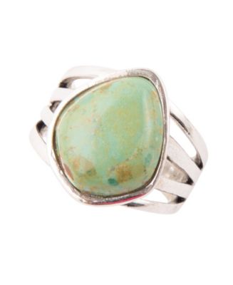 Barse Classy Genuine Turquoise and Sterling Silver Abstract Ring - Macy's