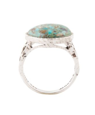 Hypnosis Genuine Turquoise and Sterling Silver Abstract Ring