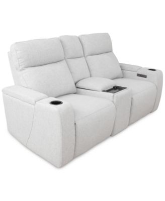 Greymel 74" Zero Gravity Fabric Loveseat with Console and Power Headrests