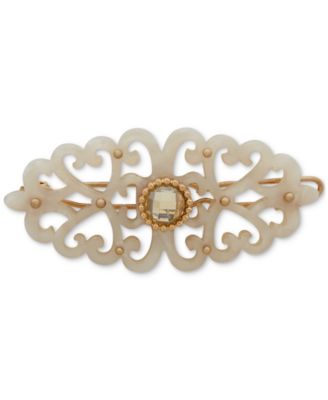 lonna & lilly - Gold-Tone White Openwork Carved Barrette