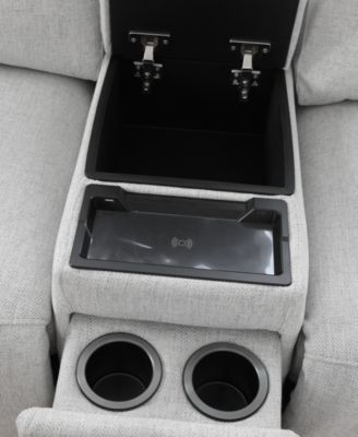 Greymel 74" Zero Gravity Fabric Loveseat with Console and Power Headrests