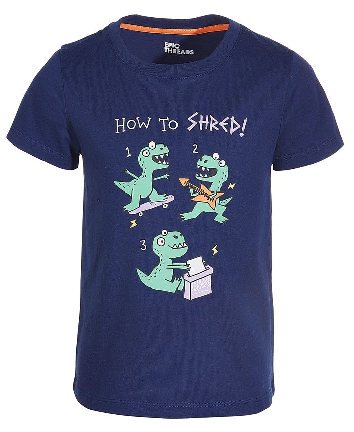 Epic Threads Little Boys Shredding Dino Graphic T-Shirt, Created for ...