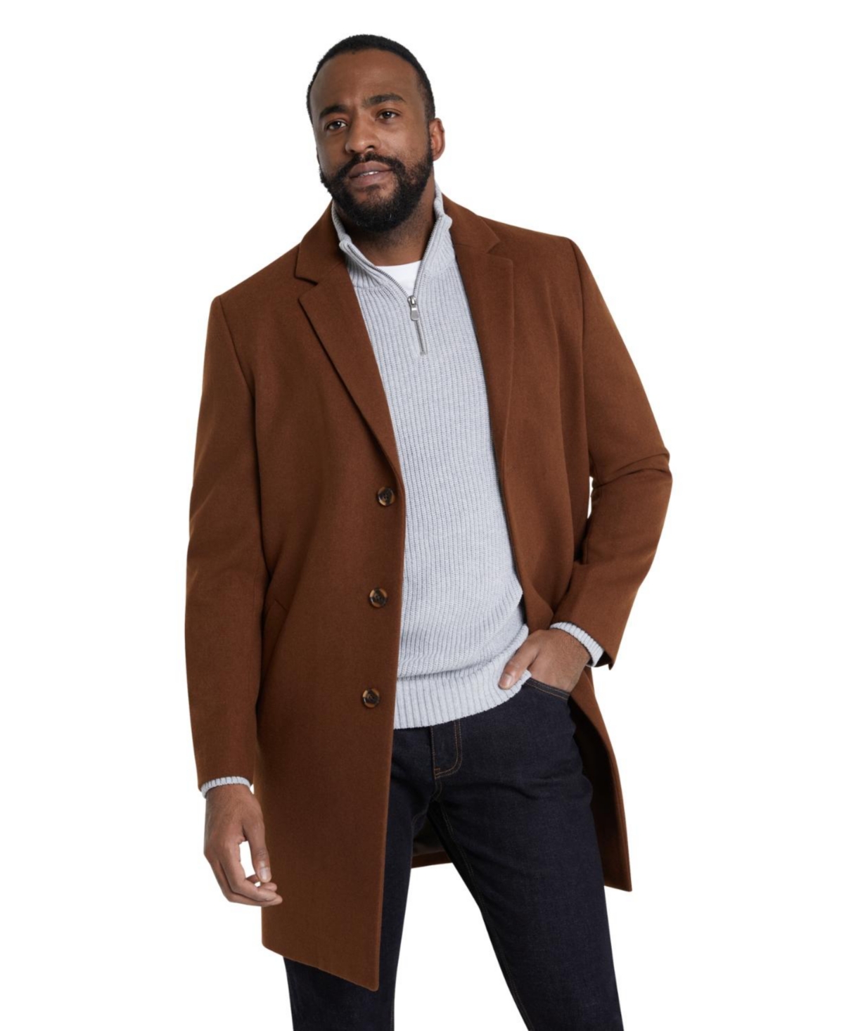 Men's Landon Wool Overcoat - Toffee