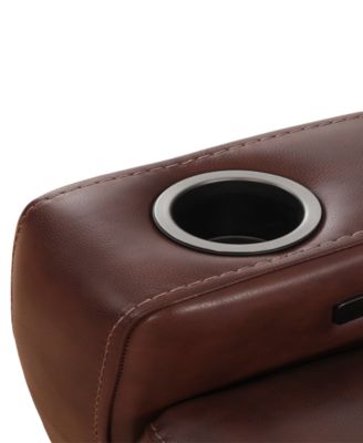 Greymel 37" Zero Gravity Leather Chair with Power Headrest, Created for Macy's