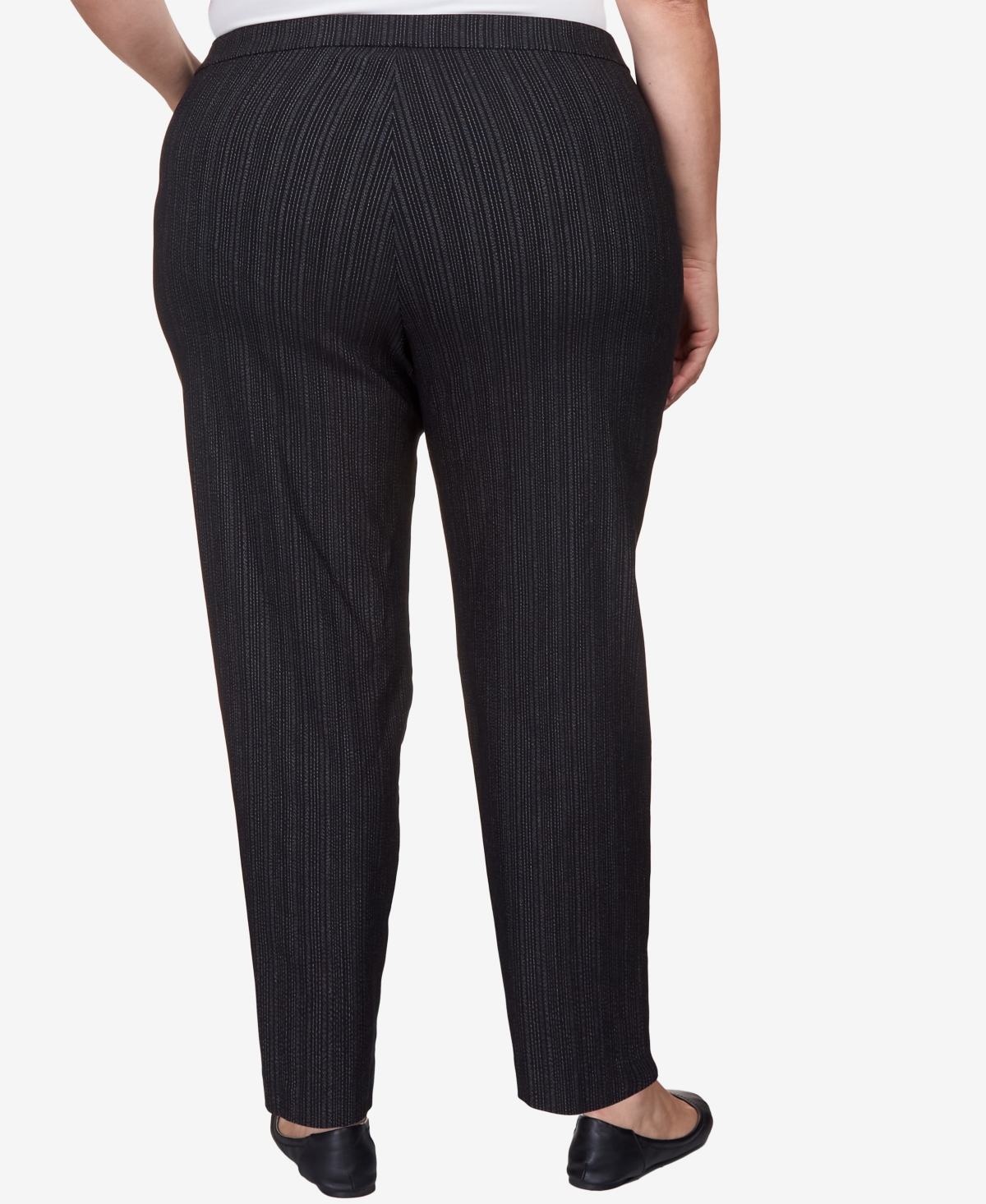 Alfred Dunner Plus Size World Traveler Slim Fit Pinstripe Average Length Pants