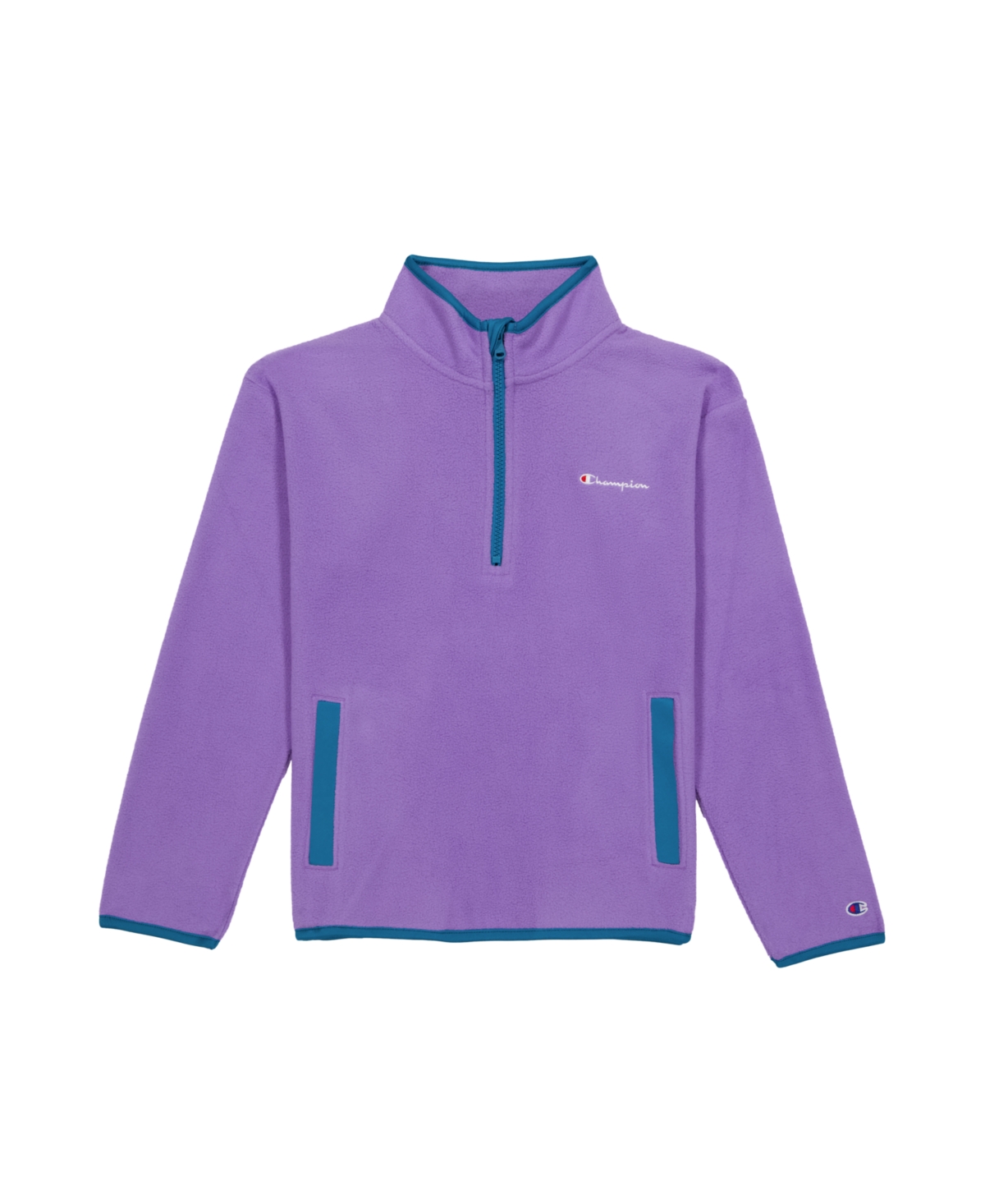 Shop Champion Little Girls Micro Fleece Quarter Zip Jacket In Lavish Lavender