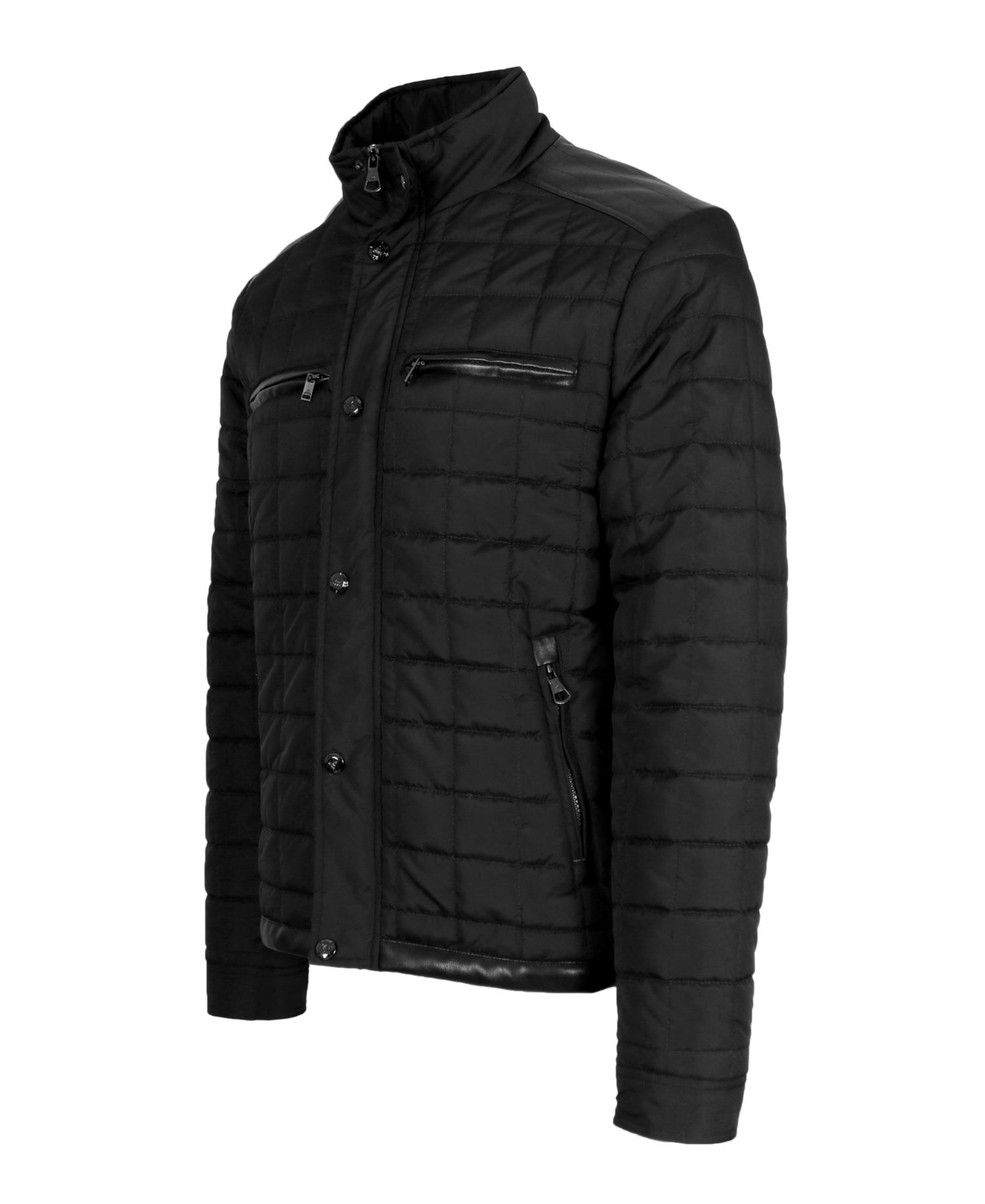 Men's Lightweight Quilted Jacket with Synthetic Trim Design